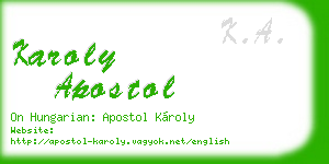 karoly apostol business card